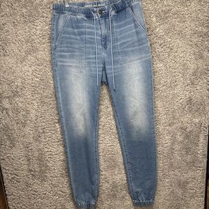 American Eagle Women’s Soft Knit Jeans Jogger Style Drawstring 14 X Long Stretch